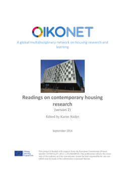 Readings on contemporary housing research