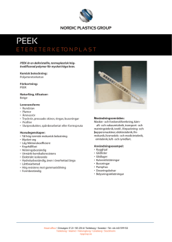 Ladda ner produktblad för PEEK Etereterketonplast och PSU