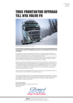 Trux frontskydd Offroad till nya Volvo FH (PDF)