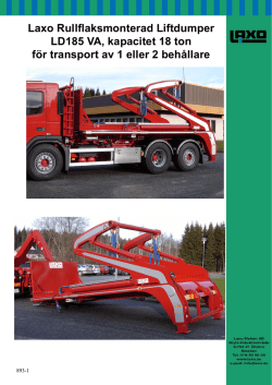 Laxo Rullflaksmonterad Liftdumper LD185 VA, kapacitet 18 ton för