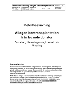 Metodbeskrivning Allogen bentransplantation
