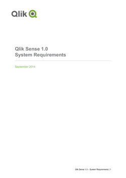 Qlik Sense 1.0 – System Requirements