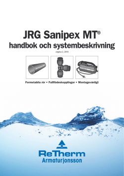 JRG Sanipex MT® - ReTherm Armaturjonsson