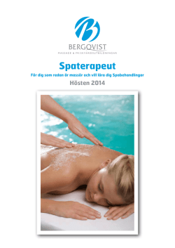 Spaterapeut - Bergqvist massage och friskvårdsutbildningar