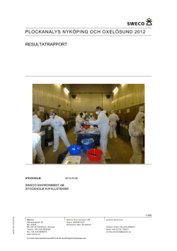 2013-03-08 Resultatrapport Plockanalys