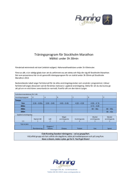 Träningsprogram för Stockholm Marathon