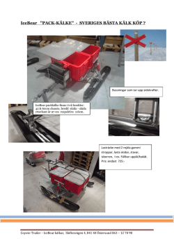 IceBear &rdquo;PACK-K&Auml;LKE&rdquo; - SVERIGES B&Auml;STA K&Auml;LK K&Ouml;P ?