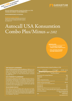 Autocall USA Konsumtion Combo Plus/Minus nr 2102