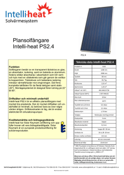 Plansolfångare Intelli-heat PS2.4