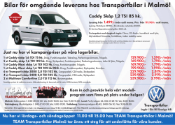 Bilar för omgående leverans hos Transportbilar i Malmö!