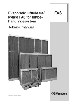 Munters FA6 Teknisk manual
