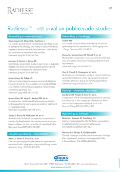 Radiesse™ – ett urval av publicerade studier