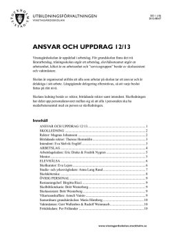 Ansvar och uppdrag (257 kB, pdf) - Vinstagårdsskolan