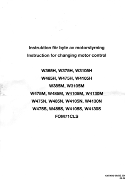 Instruktion for byte av motorstyrning Instruction for changing motor