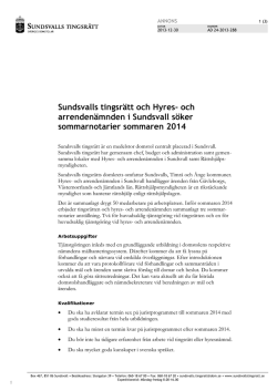 PM Sundsvalls tingsrätt söker två eller flera domstolssekreterare
