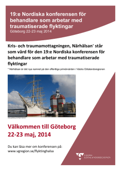 Välkommen till Göteborg 22-23 maj, 2014