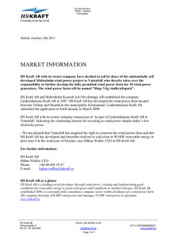 Market information October 18th 2013