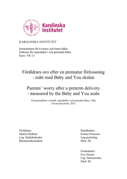 Föräldrars oro efter en prematur förlossning.pdf - Ping-Pong