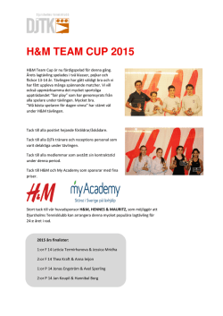 H&M TEAM CUP 2015 - Djursholms Tennisklubb
