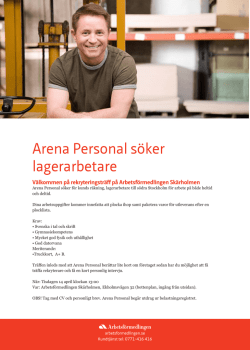 Inbjudan Rekryteringsträff Arena Personal