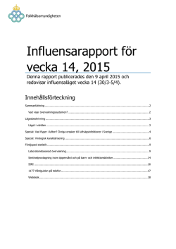 Influensarapport för vecka 14, 2015