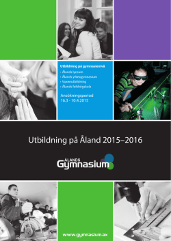 Utbildning på Åland 2015-16