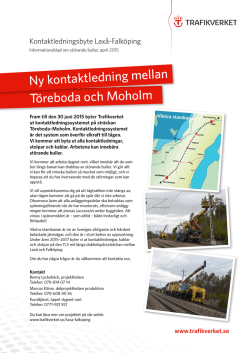 Ny kontaktledning mellan Töreboda och Moholm, april