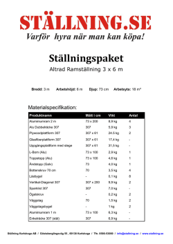 Materialspecifikation Altrad RAM 3x6 m