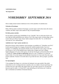 2014_09 Nyhedsbrev sept - Andelsboligforeningen Byrumgaard III