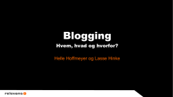 Blogging – hvem? hvad? hvorfor?