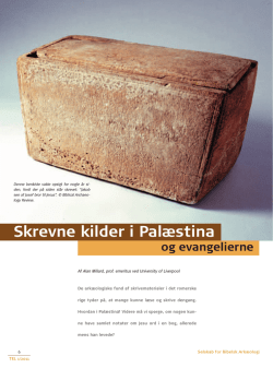 Skrevne kilder i Palæstina - Selskab for Bibelsk Arkæologi