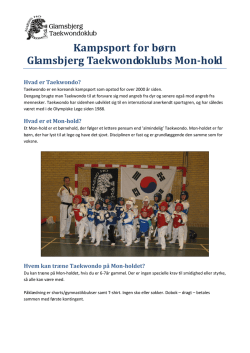 Kampsport for børn Glamsbjerg Taekwondoklubs Mon-hold