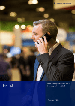 Fix list - Microsoft Dynamics NAV, C5, XAL, Concorde, Damgaard