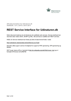REST Service Interface for Udinaturen.dk