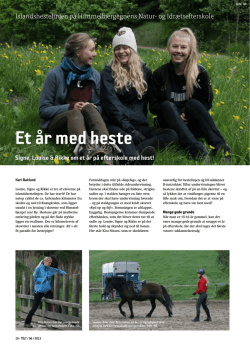 Artikel fra bladet Tølt - Himmelbjergegnens Natur og Idrætsefterskole