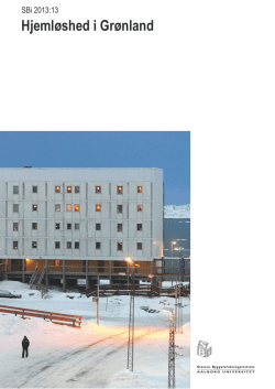 Hjemløshed i Grønland - Statens Byggeforskningsinstitut