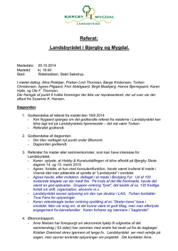 Referat 20. okt. 2014 - Bjergby Mygdal Landsbyråd