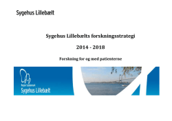 Sygehus Lillebælts forskningsstrategi 2013 – 2018