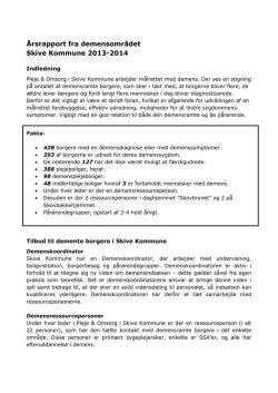 Årsrapport fra demensområdet Skive Kommune 2013-2014