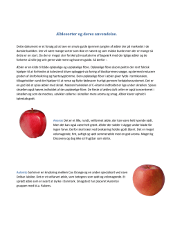 Æblesorter og deres anvendelse.