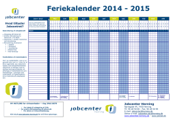 Feriekalender 2014 - Jobcenter Herning