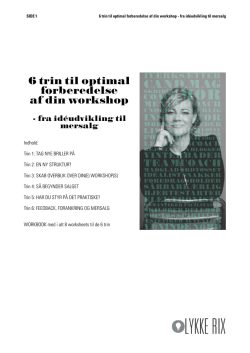 E-bog - 6 trin til optimal forberedelse af din workshop