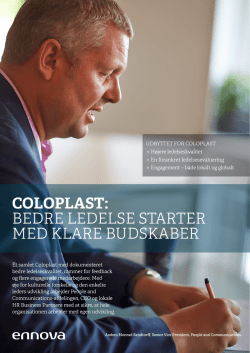 coloplast: bedre ledelse starter med klare budskaber