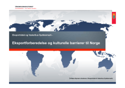 Eksportforberedelse og kulturelle barrierer til Norge
