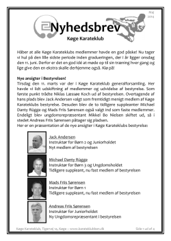 Nyhedsbrev - Køge Karate Klub