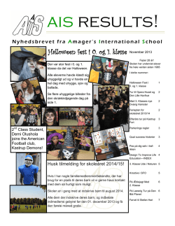 AIS nyhedsbrev NOV 2013 - Amager`s International School