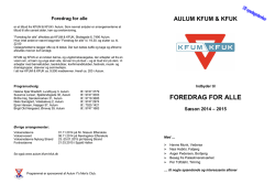 FOREDRAG FOR ALLE - KFUM og KFUK i Aulum | KFUM og KFUK i