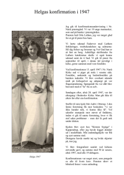 Helgas konfirmation i 1947. At få kjolestof og
