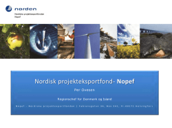 Per Ovesen - NOPEFs finansieringsmuligheder