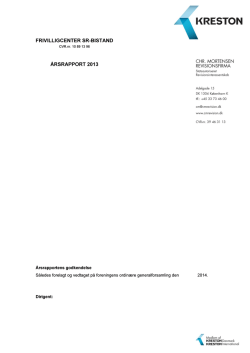 Årsrapport 2013 indeholdende regnskab - SR